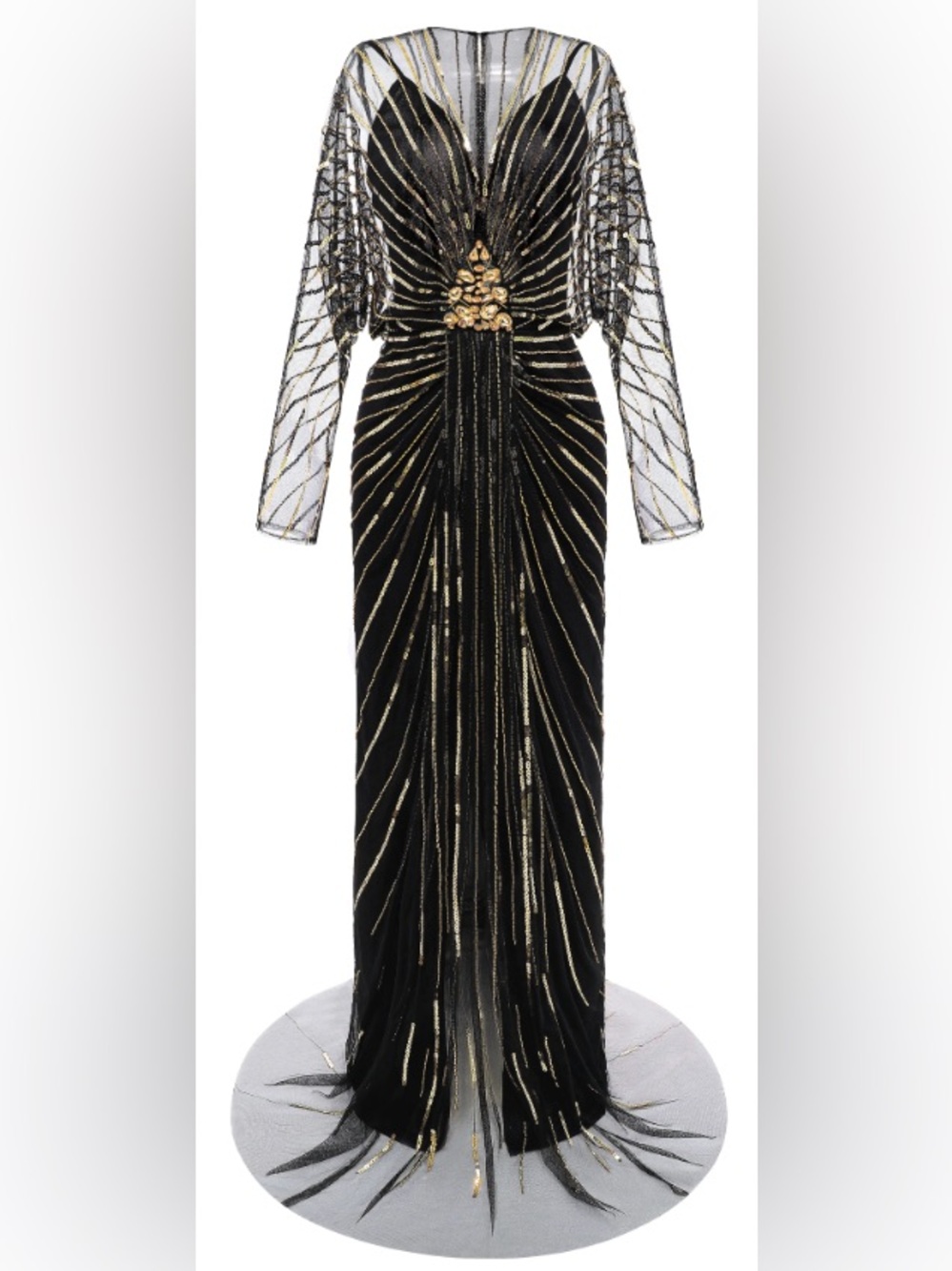 BABEYOND Zouzou Crystal-Encrusted Evening Gown
